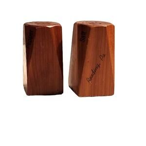 Reading Pennsylvania Wood Wooden Salt and Peppers Shakers 3" Art Deco Vintage